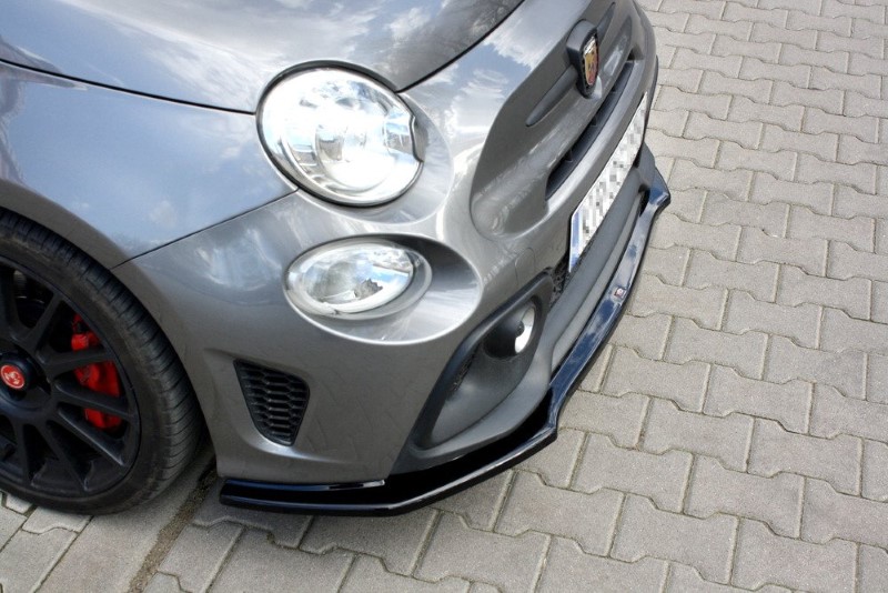Voorspoiler Fiat 500 Abarth Facelift MK1 Glanzend Zwart
