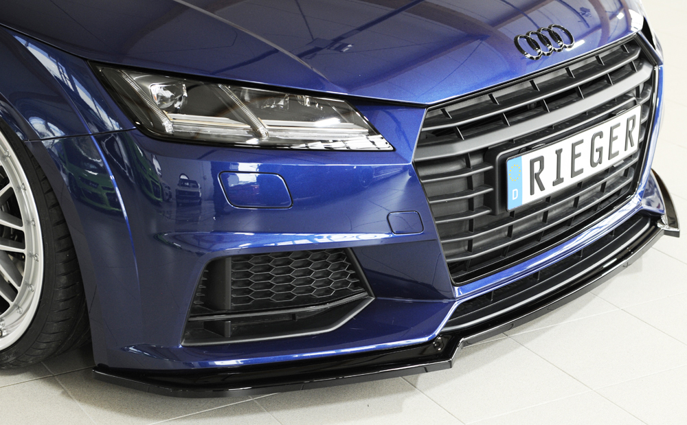Voorspoiler Audi TT(S) 8J/8S 2014/2018 Zwart Glans Rieger