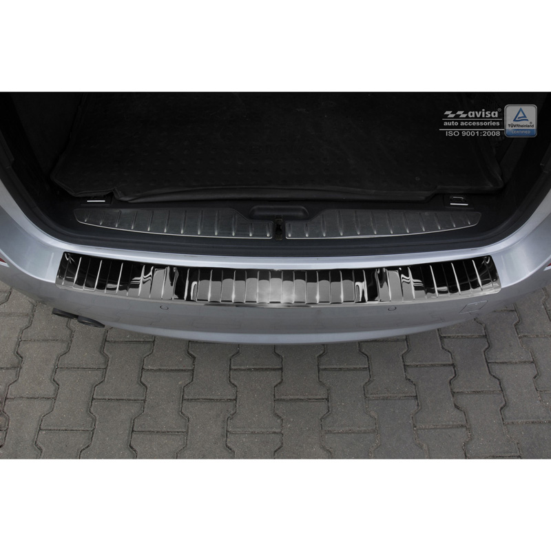 Zwart-Chroom RVS Achterbumperprotector  BMW 5-Serie F11 Touring 2010-2016 'Ribs'