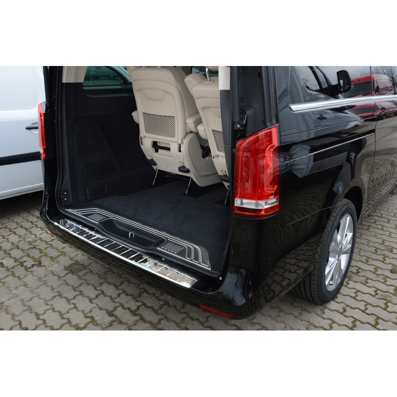 Chroom RVS Achterbumperprotector  Mercedes Vito / V-Klasse 2014-2019 & Facelift 2019- 'Ribs'