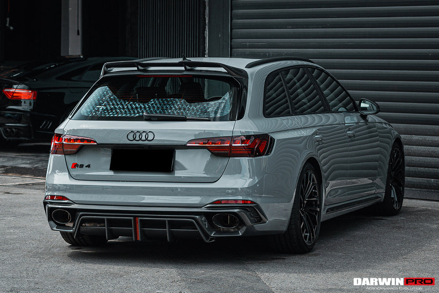 Audi RS4 B9 BKSS Style Rear Diffuser w/ Cap Carbon 2017-2022