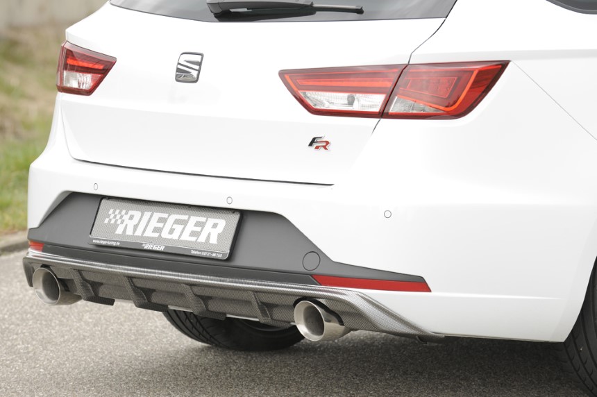 Diffuser Seat Leon F5 FR 5 dr. (ST) Rieger sportuitlaat links + rechts carbon-look
