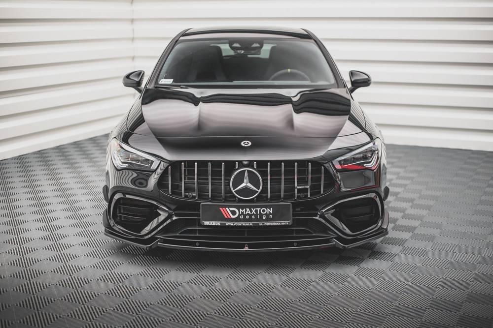 Voorspoiler V.2 Mercedes AMG CLA 45 Aero C118 Maxton Design glans zwart