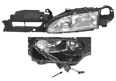 koplamp, H1+H1, elektr verstelb, rechts, 1993-10/1994 Ford Monde