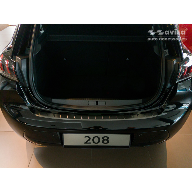 Zwart RVS Achterbumperprotector  Peugeot 208 II HB 5-deurs 2019-2023 & FL 2023- 'Ribs'