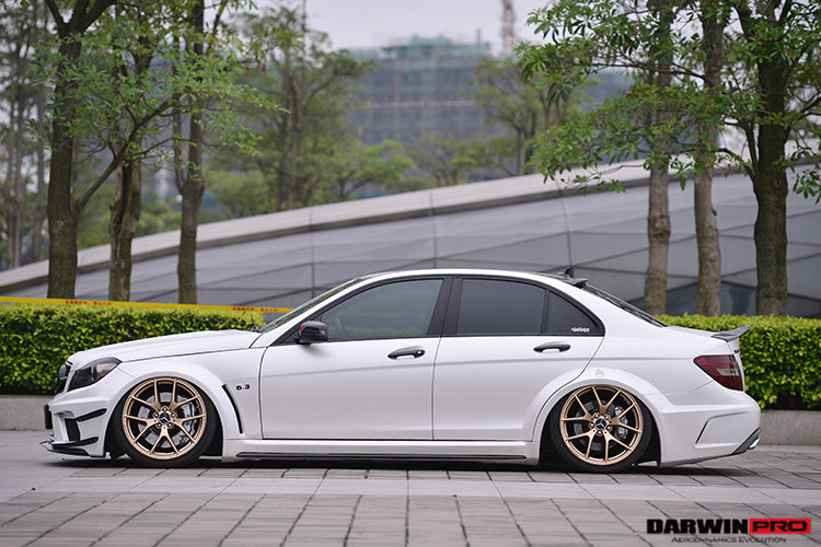 Mercedes Benz W204 C Class Sedan BKSS Style Carbon Wide Full Body Kit  2012-2014