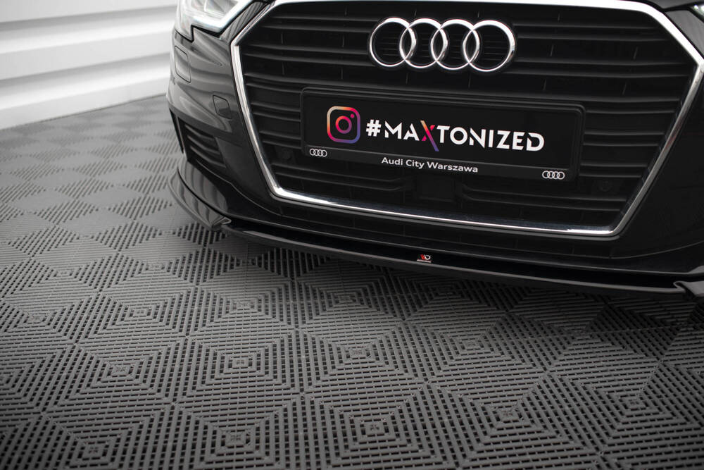 Voorspoiler V.2 Audi A3 8V Sportback FL 16-20 Maxton Glans Zwart