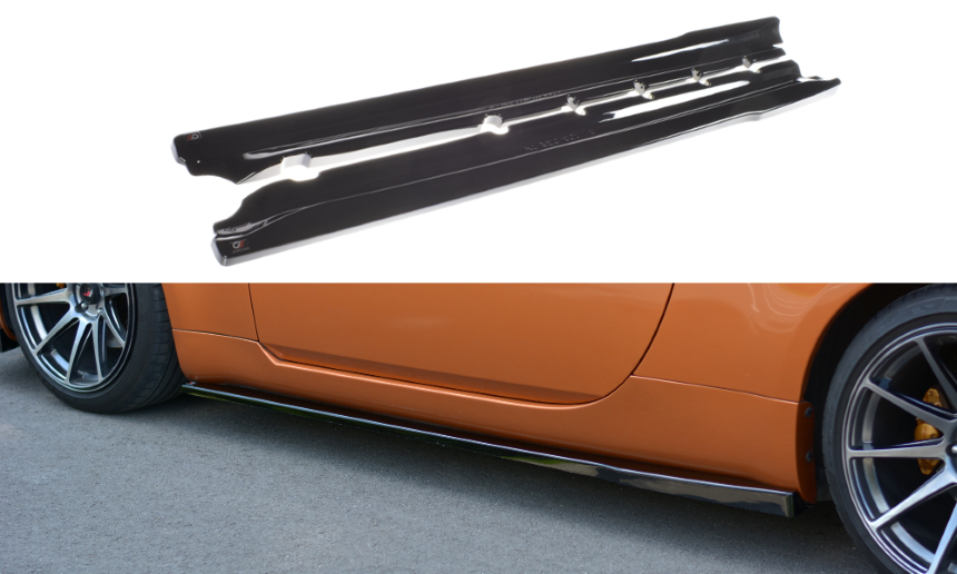 Zijskirts Nissan 350Z Maxton Design glans zwart