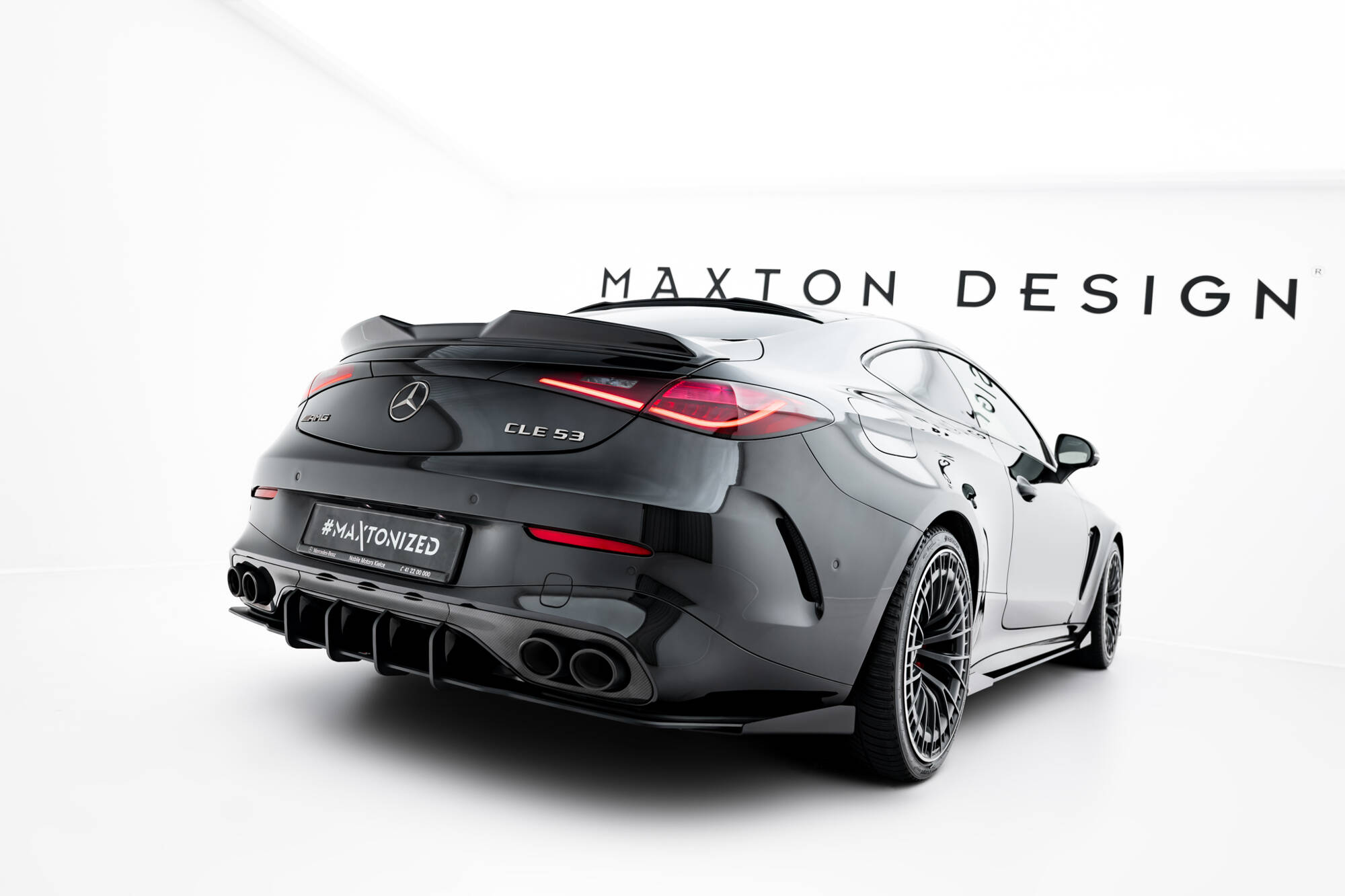 Street Pro Achter Diffuser + Flaps Mercedes-AMG CLE 53 C236 Maxton Glanzend zwart