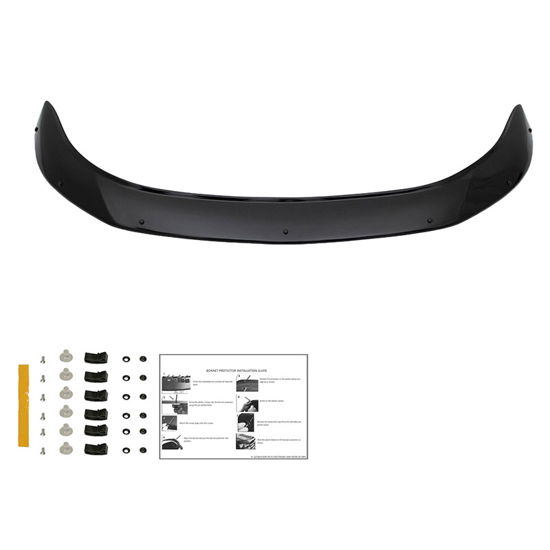 Motorkapbeschermer (steenslagcover)  Mitsubishi L200 Triton 6 2019- - Glanzend zwart