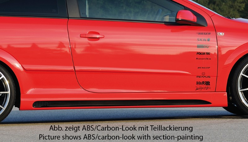 Zijskirts Opel Astra H CTC ABS Carbon-look Rieger