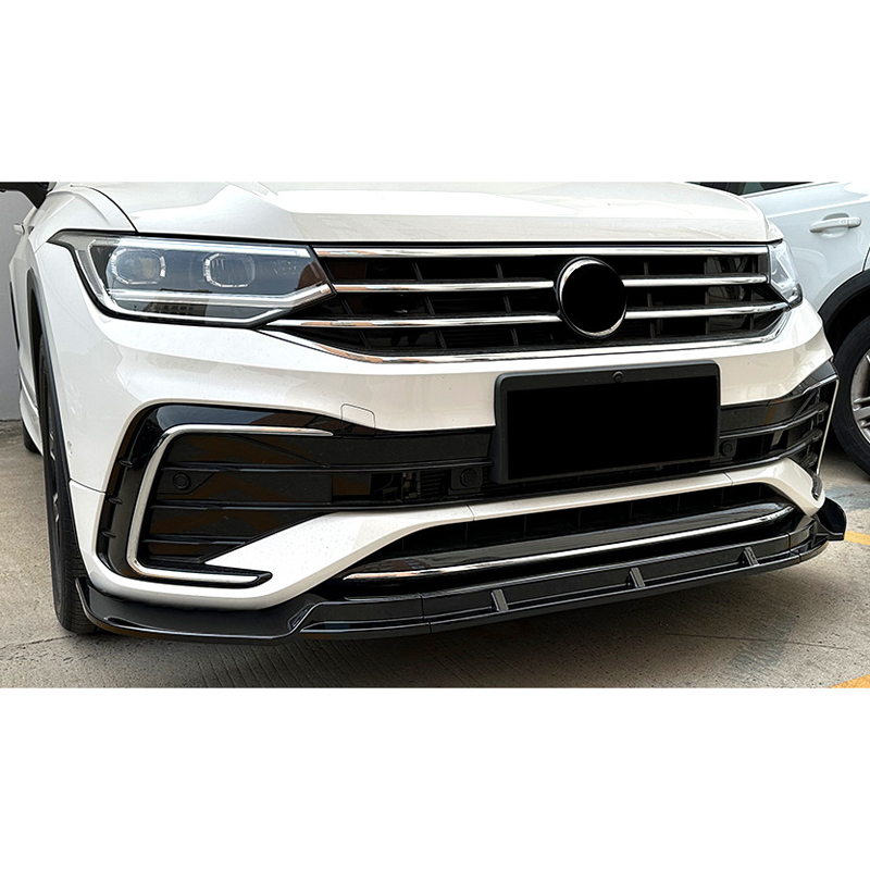 Voorspoilerlip  Volkswagen Tiguan II R-Line Facelift 2020-2024 (Glanzend Zwart ABS)