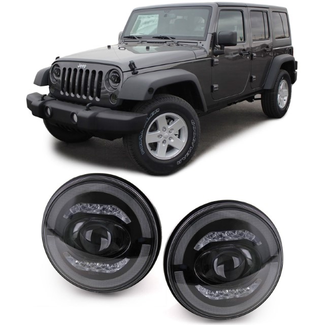 Faros VW Golf I / II / Kafer / Jeep Wrangler / Defender Full LED