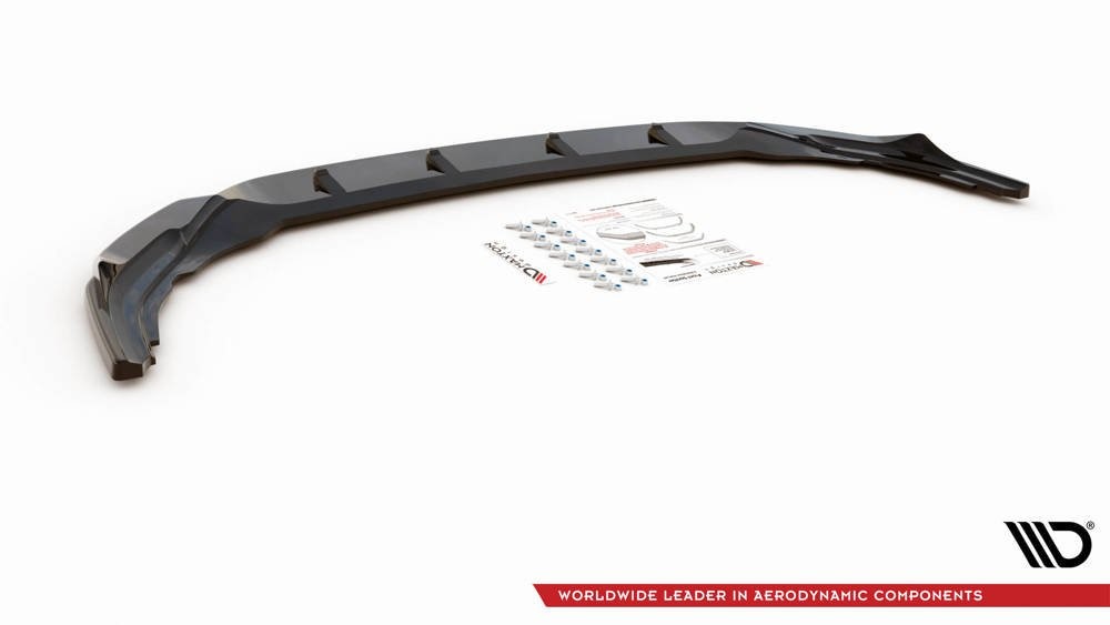 Voorspoiler V.4 Volkswagen Golf 8 R Maxton Glans Zwart