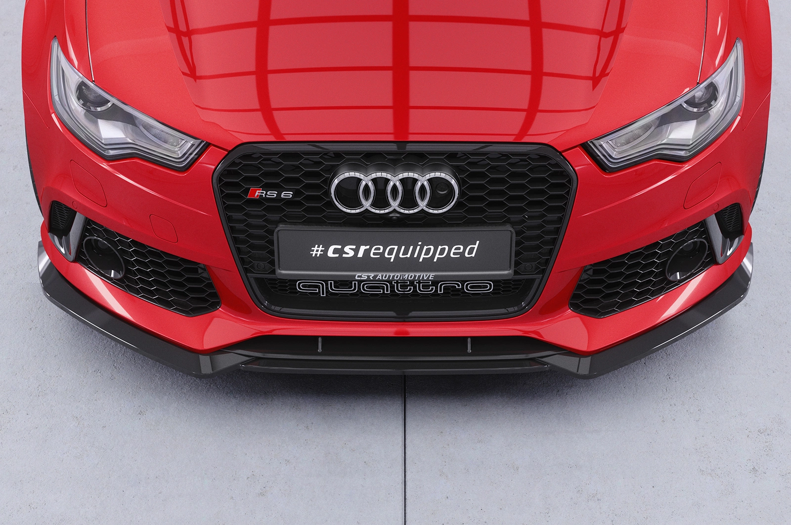 Voorspoiler Audi RS6 C7 Glans Zwart (2013-2018)