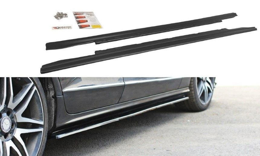 Zijskirts Mercedes CLS W218 Maxton Design glans zwart