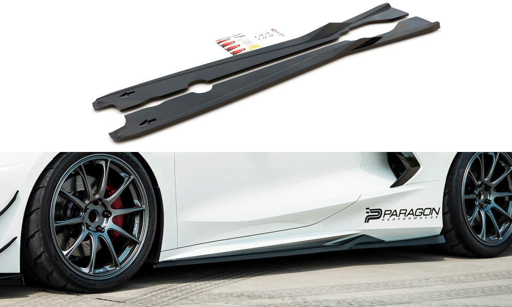 Zijskirts Chevrolet Corvette C8 Maxton Glans Zwart
