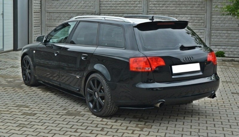 Zijskirts Audi S4 / A4 / A4 S-Line B6 / B7 Glanzend Zwart