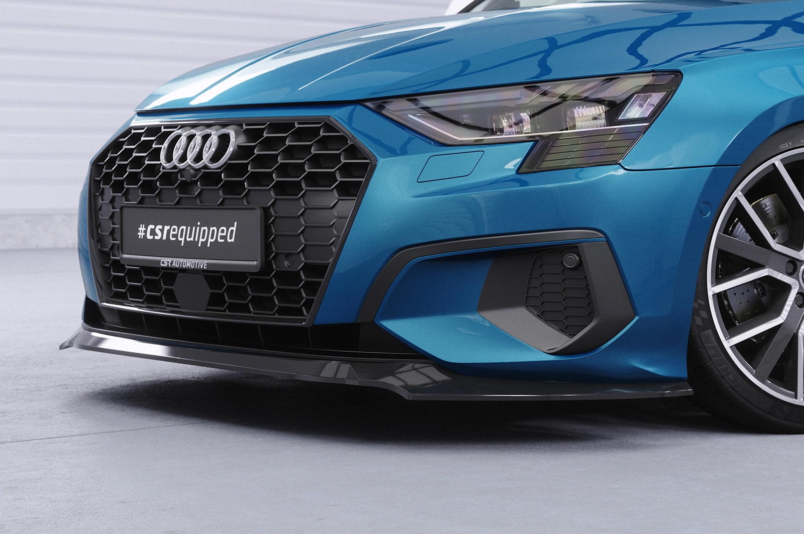 Voorspoiler Audi A3 8Y Limousine 2020- – Glans Zwart