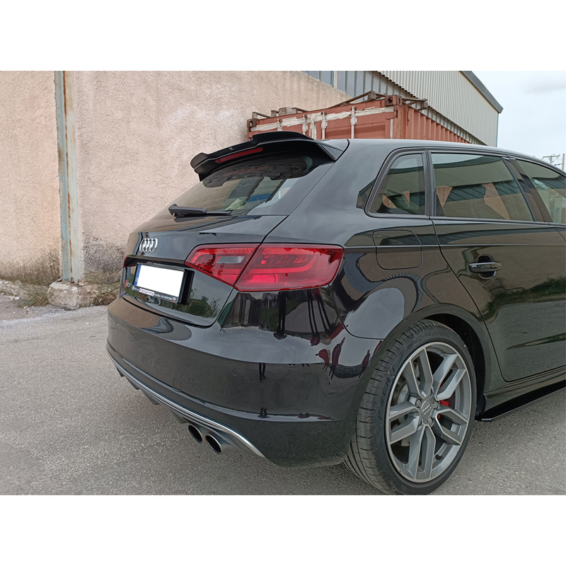 Dakspoiler (Spoiler Cap)  Audi A3 (8V) S-Line/S3 Hatchback/Sportback 2012-2016 (ABS Glanzend zwart)