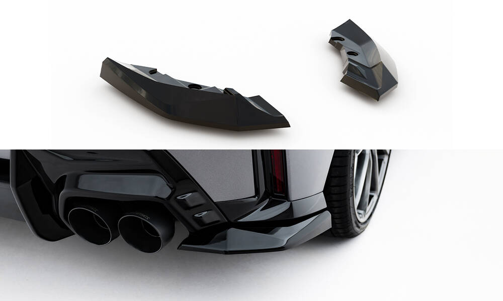 Achterzij Spoilers V.2 BMW M135i F70 Maxton Glanzend zwart