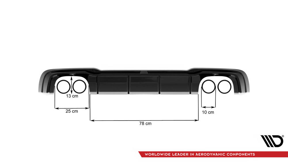 Diffuser V.2 Audi RS3 8V Sportback Fl Maxton Glans Zwart