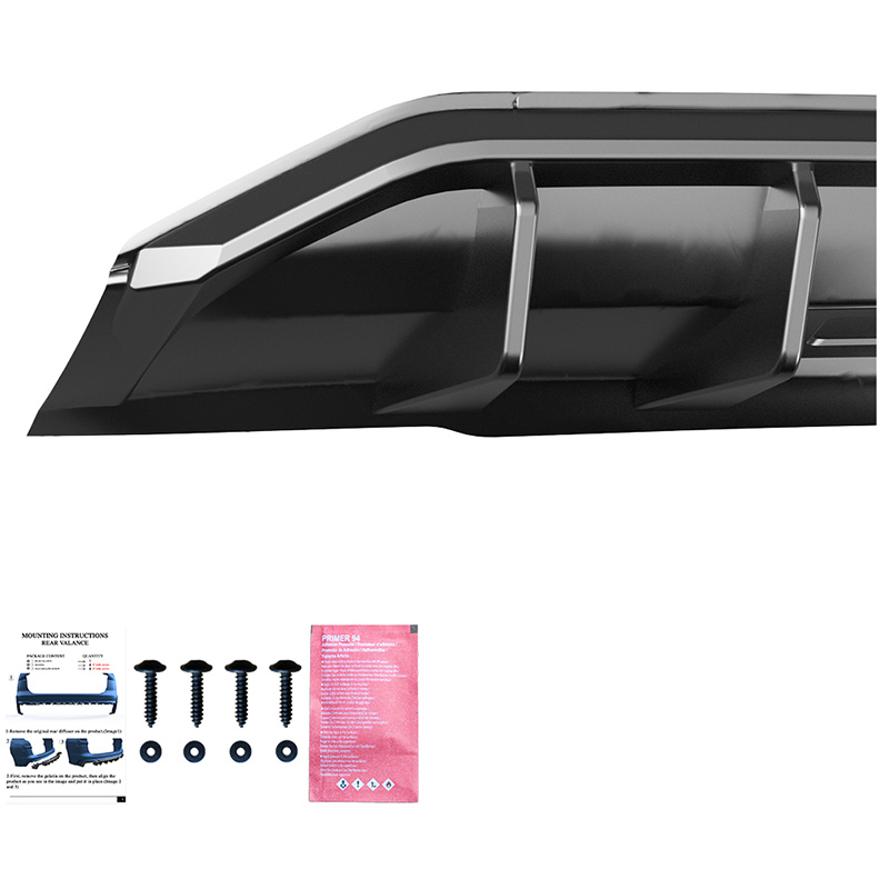 Oneway Achterbumperskirt (Diffuser)  Audi Q3 (F3N) Sportback S-Line 2019-2025 excl. RSQ3 - Glanzend zwart