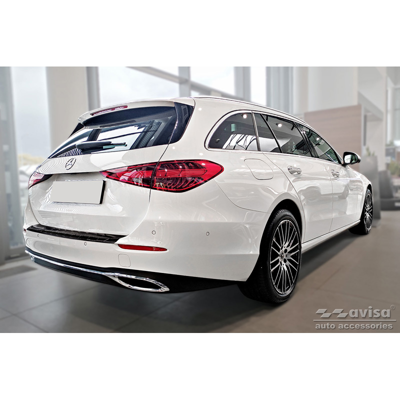 Echt 3D Carbon Achterbumperprotector  Mercedes C-Klasse Touring S206 2021- 'Ribs'