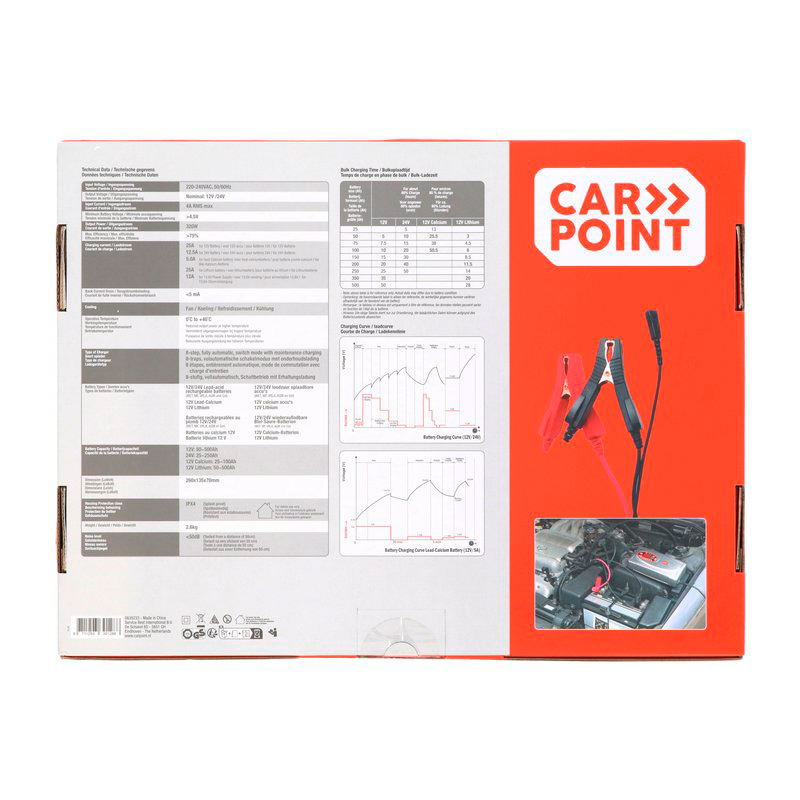 Carpoint BX-5M 12V/24V Acculader 25 Ampère Lithium