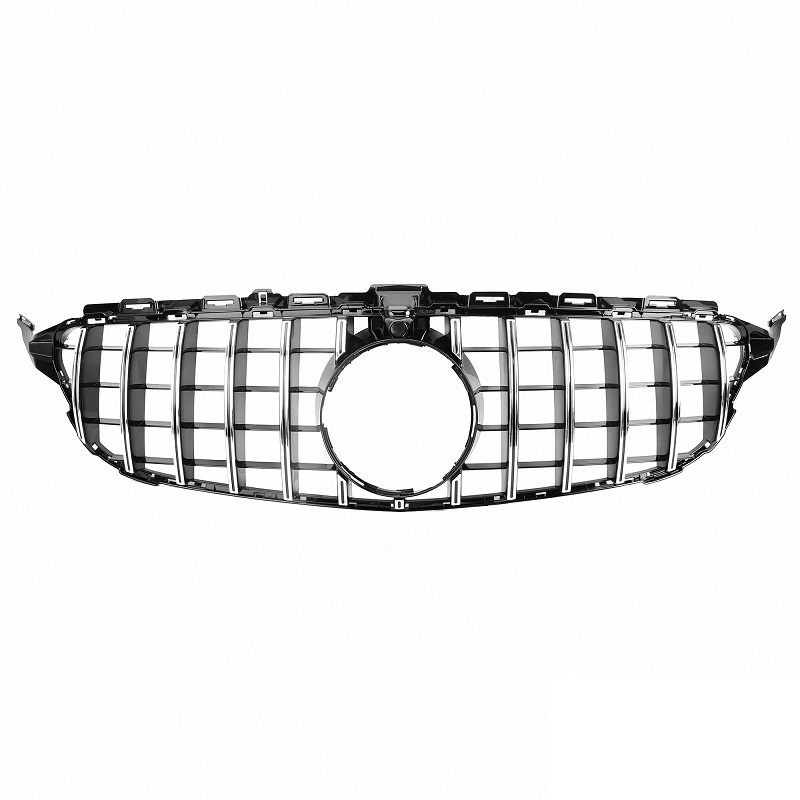 Grill Mercedes W205 13-18 Zwart Chroom Camera GT Look