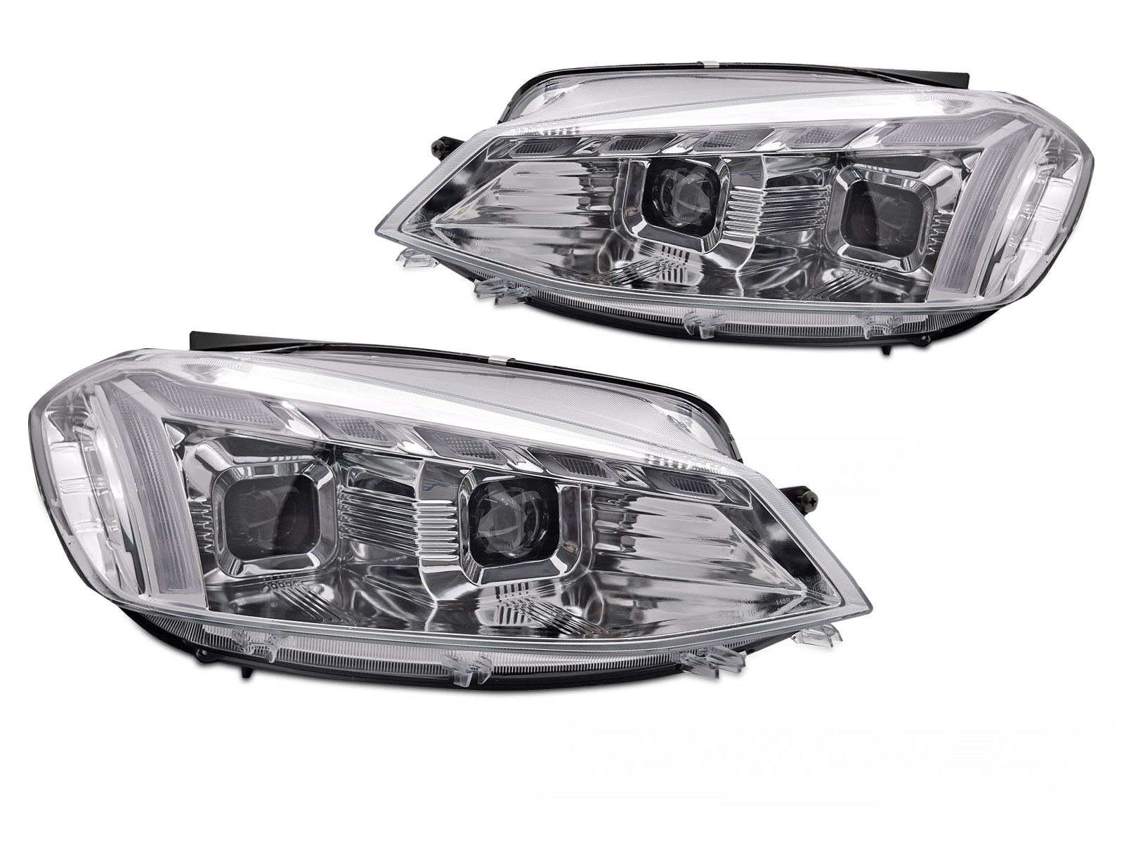 Headlights VW Golf VII with led DRL 12- black