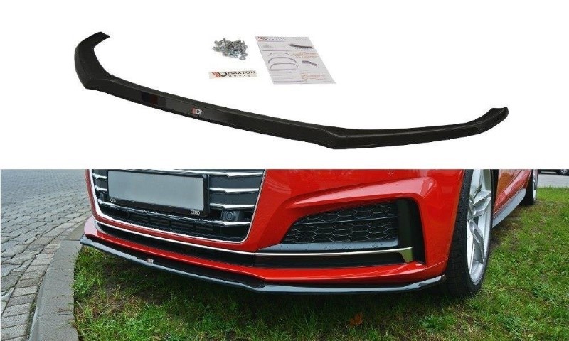 Voorspoiler Audi S5 / A5 S-Line F5 Coupe / Sportback V.2 Glanzend Zwart