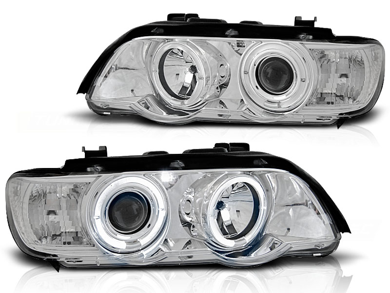 Faros BMW X5 E53 Angel Eyes cromo