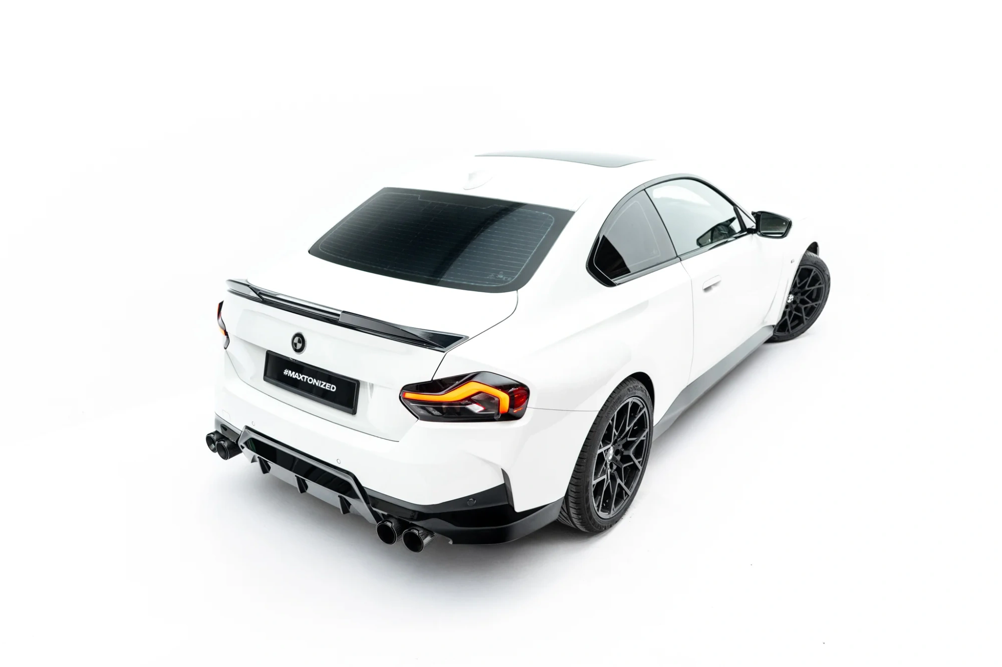 Spoiler 3d passend voor BMW 2 Coupe G42 / M2 G87 Maxton Glans Zwart