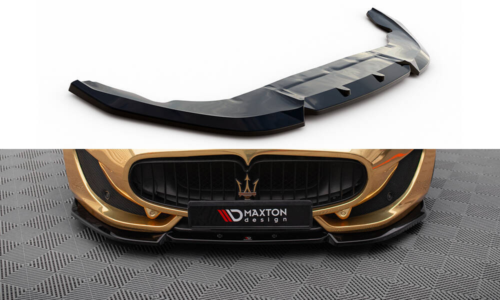 Voorspoiler V.2 Maserati Granturismo FL Maxton Glans Zwart