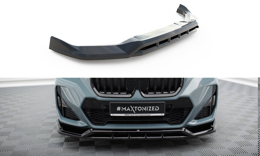 Voorspoiler BMW X1 M Pakket U11 Maxton Glans Zwart