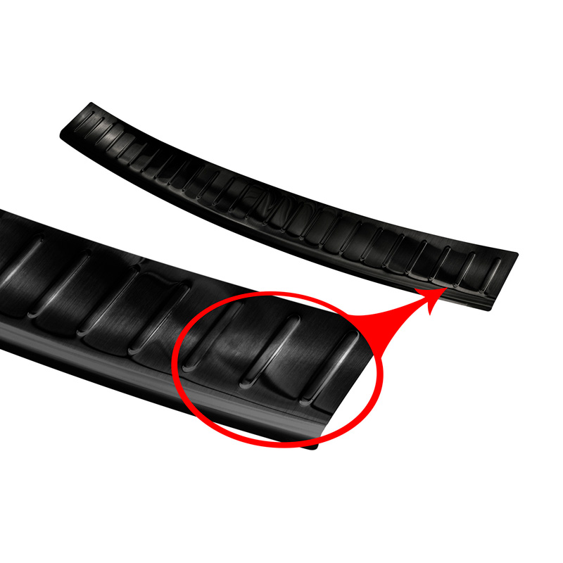 Zwart RVS Achterbumperprotector  Volkswagen T-Cross 2019-2024 & FL 2024- 'Ribs'