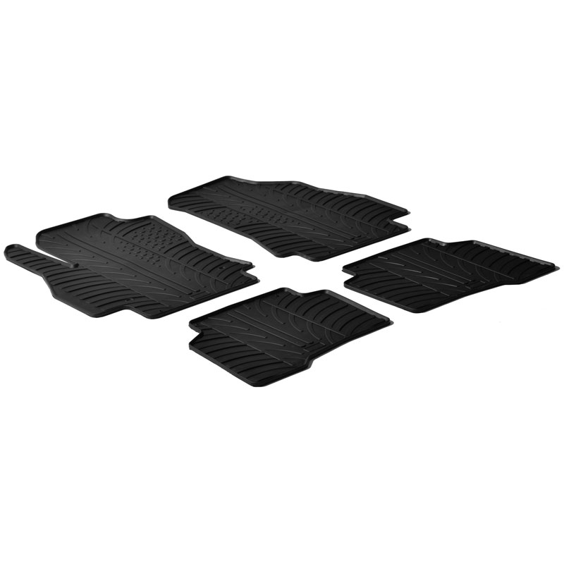 Rubbermatten  Citroen Nemo / Peugeot Bipper / Fiat Fiorino & Qubo 2008- (T profiel 4-delig)