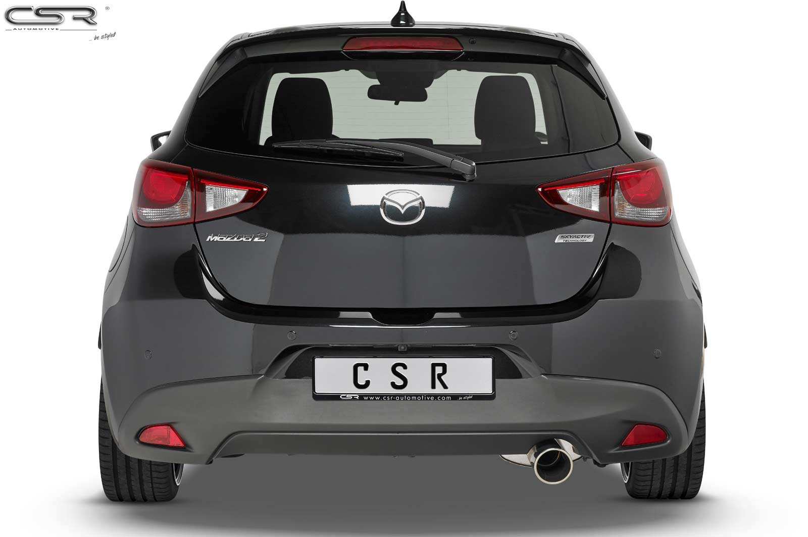 Achterspoiler Mazda 2 (Typ DJ) glans zwart