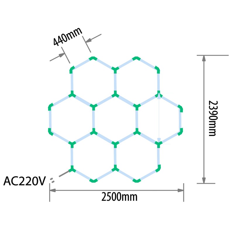 Hexagon verlichting LED paneel 23,9 x 25,0 m 6500K