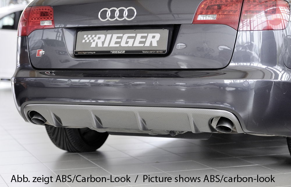 Achterbumper Diffusor Audi A6 4F Avant 04-08 Rieger Glanzend zwart