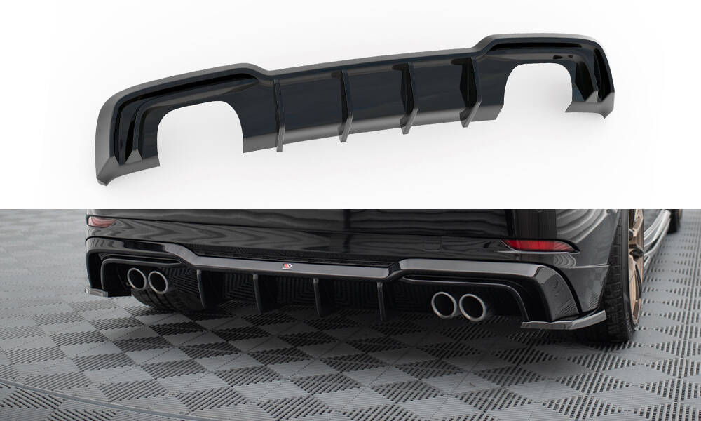 Diffuser Audi S3 / A3 S-Line Sportback 8V FL Maxton Glans Zwart