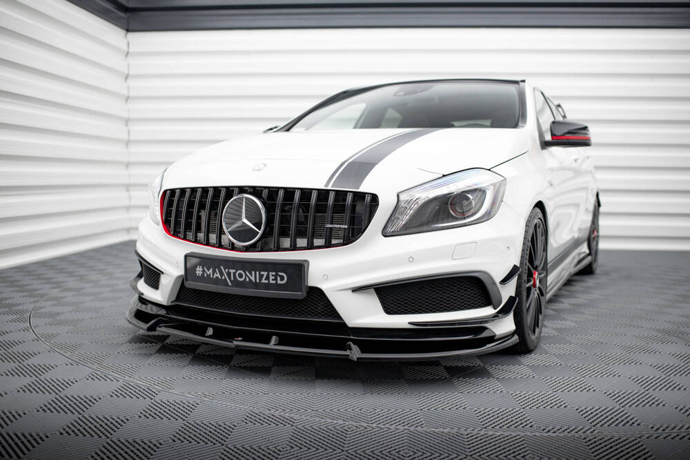 Voorspoiler V.3 Mercedes A45 AMG W176 Maxton Glans Zwart