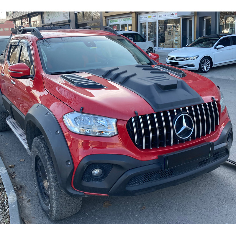 Motorkapluchtinlaat (Scoop)  Mercedes X-Klasse W470 2017- - Matzwart