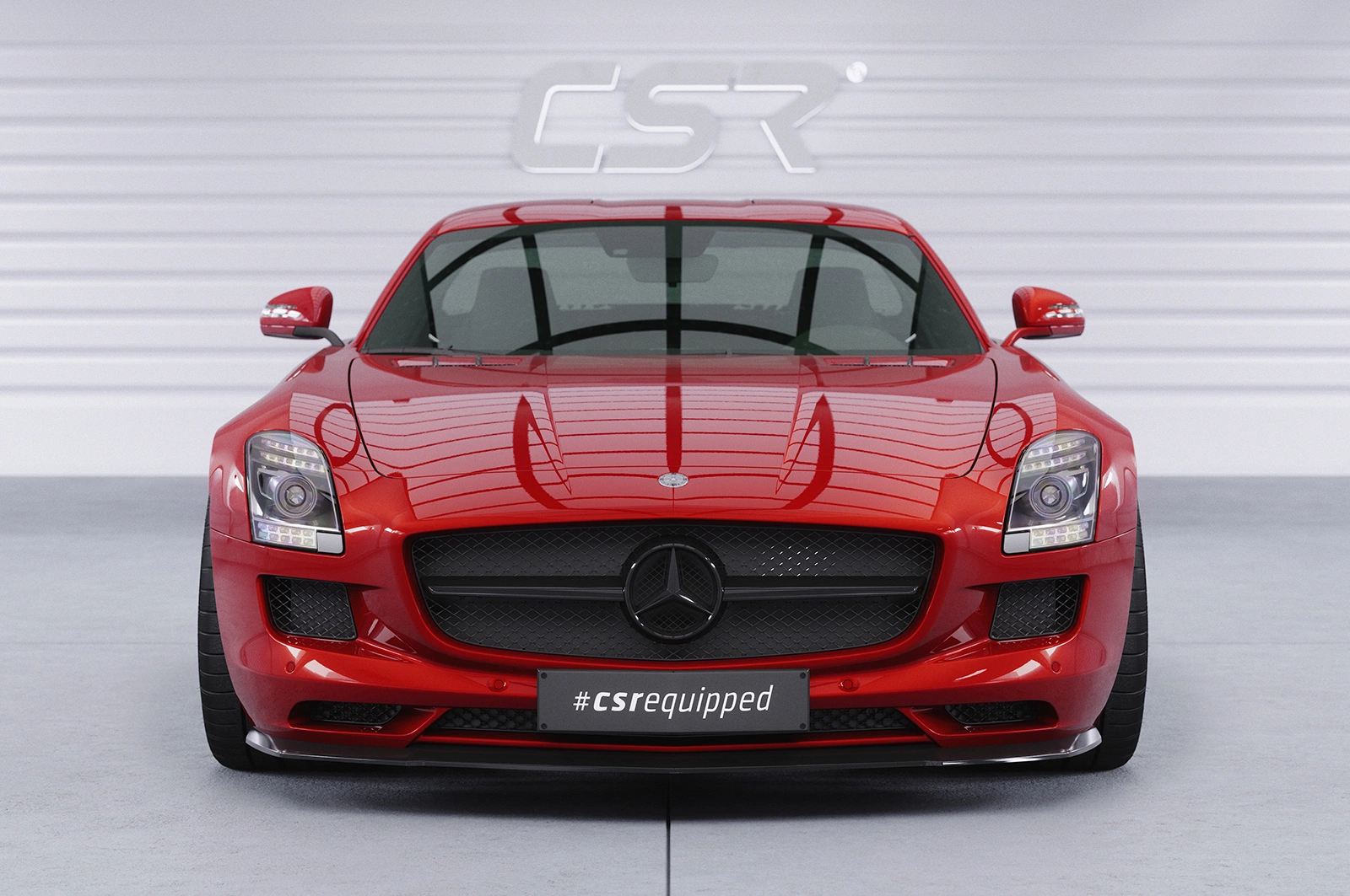 Voorspoiler Mercedes-Benz SLS AMG (197) glans zwart – 2009–06/2014