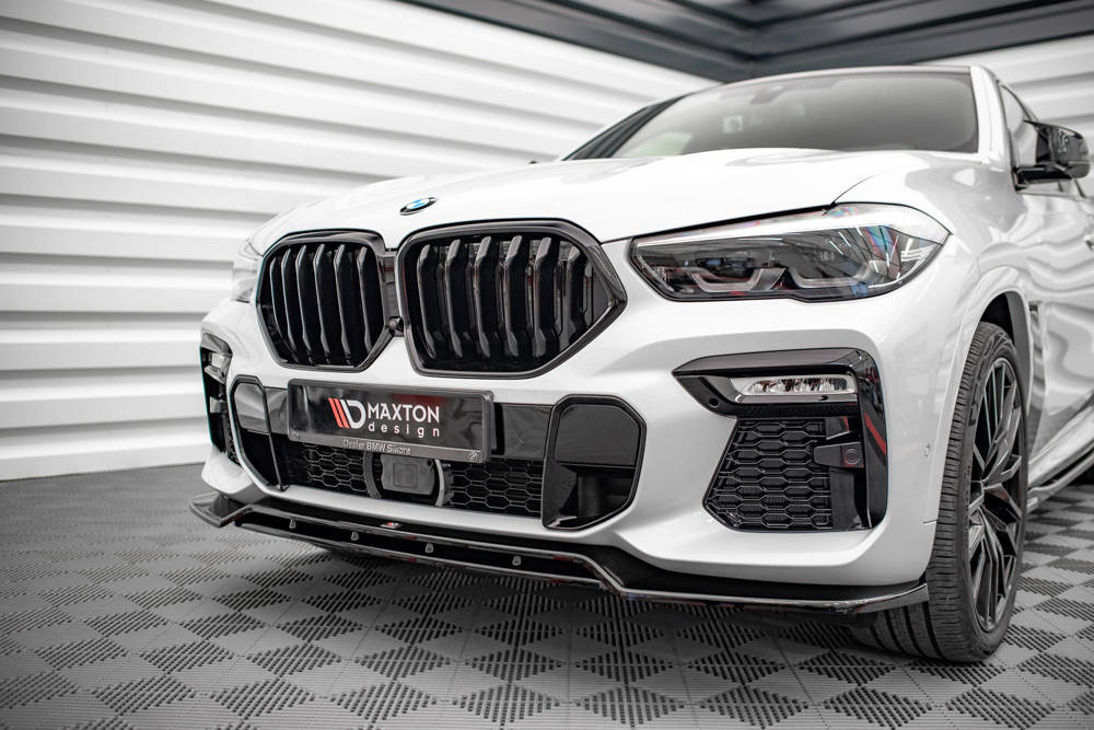 Voorspoiler V.2 BMW X6 M-pakket G06 glans zwart