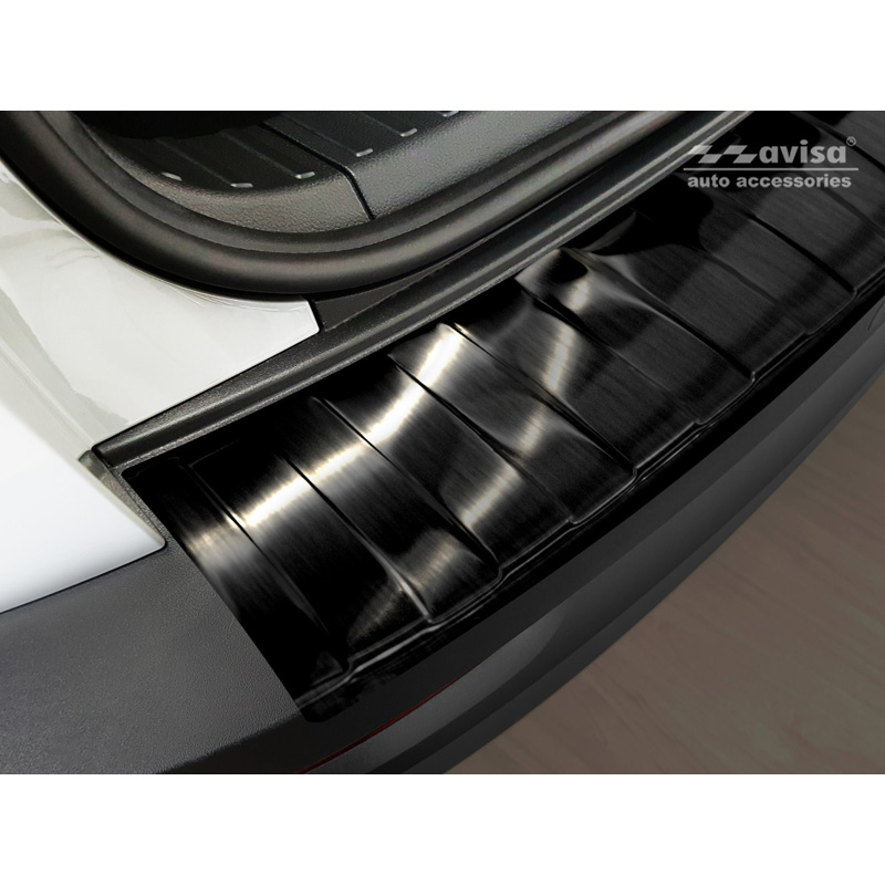 Zwart RVS Achterbumperprotector  Skoda Karoq 2017-2022 'Ribs'
