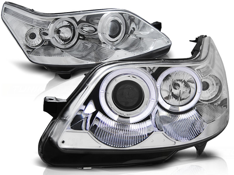 Faros Citroen C4 Angel Eyes cromo