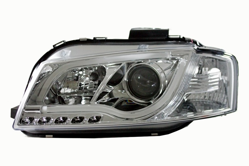 Headlights Audi A4 8E A3 8P 03-08 Tube Light LED chome