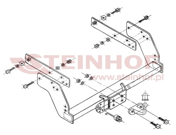 Trekhaak Nissan Pickup 2WD/4WD (buisvormige bumper) 2000-2005